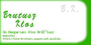 brutusz klos business card